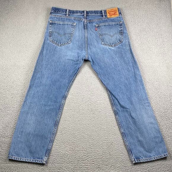 Levi's 505 Regular Straight Fit Distress Jeans Men's 38x30 Medium Wash Denim New - Picture 12 of 14